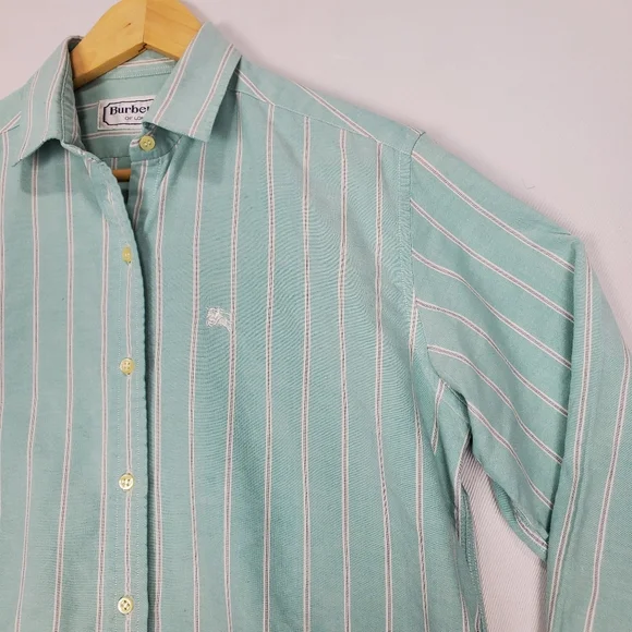 Burberrys of London Men's Verticle Stripe Button Up Shirt SZ 42 Made in France - Picture 3 of 16